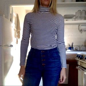 JCrew Factory striped tissue turtle neck